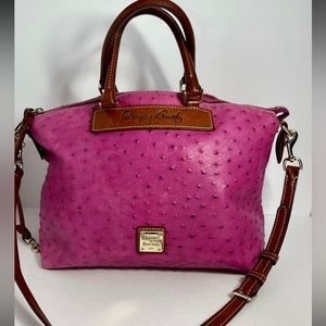 Dooney & Bourke Raspberry Ostrich Hand/Shoulder Bag